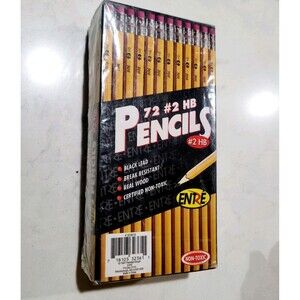 NEW 1997 Entre Pencils Black Lead Real Wood #2 Factory Sealed Non Toxic Vintage